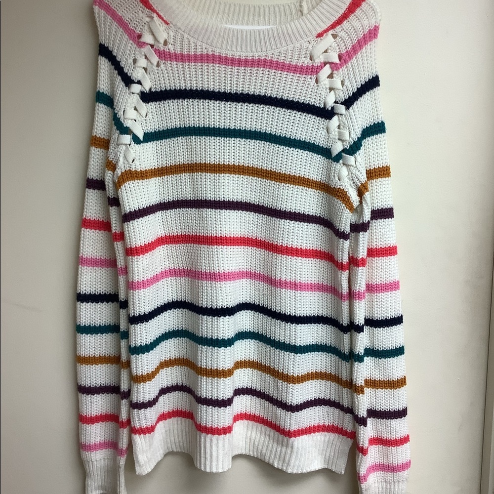 SO striped sweater with braided detailing
